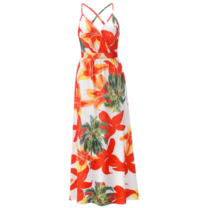 Women's Clothing Floral Suspender Beach Dress