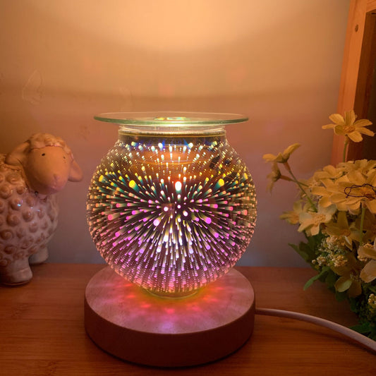 Aromatherapy Glass Night Light 3D Glass Candle Light