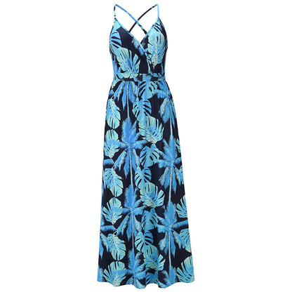 Women's Clothing Floral Suspender Beach Dress